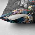 Penrith Panthers Pillow Cover Tropical Hibiscus Floral Pattern With Black And Grey Accents