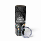 Penrith Panthers Skinny Tumbler Tropical Hibiscus Floral Pattern With Black And Grey Accents