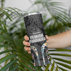 Penrith Panthers Skinny Tumbler Tropical Hibiscus Floral Pattern With Black And Grey Accents