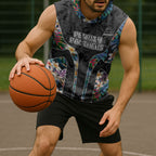 Penrith Panthers Sleeveless Hoodie Tropical Hibiscus Floral Pattern With Black And Grey Accents