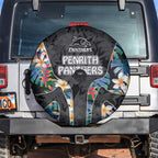 Penrith Panthers Spare Tire Cover Tropical Hibiscus Floral Pattern With Black And Grey Accents