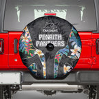 Penrith Panthers Spare Tire Cover Tropical Hibiscus Floral Pattern With Black And Grey Accents