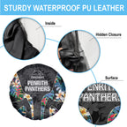 Penrith Panthers Spare Tire Cover Tropical Hibiscus Floral Pattern With Black And Grey Accents