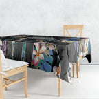 Penrith Panthers Tablecloth Tropical Hibiscus Floral Pattern With Black And Grey Accents