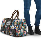 Penrith Panthers Travel Bag Tropical Hibiscus Floral Pattern With Black And Grey Accents