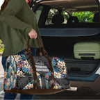 Penrith Panthers Travel Bag Tropical Hibiscus Floral Pattern With Black And Grey Accents