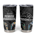 Penrith Panthers Tumbler Cup Tropical Hibiscus Floral Pattern With Black And Grey Accents