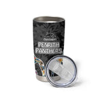 Penrith Panthers Tumbler Cup Tropical Hibiscus Floral Pattern With Black And Grey Accents