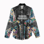 Penrith Panthers Women Casual Shirt Tropical Hibiscus Floral Pattern With Black And Grey Accents