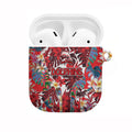 Dolphins AirPods Case Tropical Hibiscus Floral Pattern With Red And White Accents