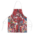 Dolphins Apron Tropical Hibiscus Floral Pattern With Red And White Accents