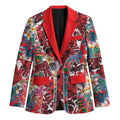 Dolphins Blazer Tropical Hibiscus Floral Pattern With Red And White Accents
