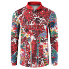 Dolphins Button Sweatshirt Tropical Hibiscus Floral Pattern With Red And White Accents