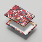 Dolphins Canvas Wall Art Tropical Hibiscus Floral Pattern With Red And White Accents