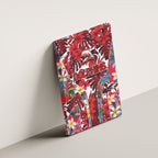 Dolphins Canvas Wall Art Tropical Hibiscus Floral Pattern With Red And White Accents