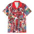 Dolphins Family Matching Off Shoulder Maxi Dress and Hawaiian Shirt Tropical Hibiscus Floral Pattern With Red And White Accents