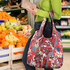 Dolphins Grocery Bag Tropical Hibiscus Floral Pattern With Red And White Accents