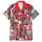 Dolphins Hawaiian Shirt Tropical Hibiscus Floral Pattern With Red And White Accents