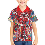 Dolphins Hawaiian Shirt Tropical Hibiscus Floral Pattern With Red And White Accents