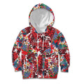 Dolphins Kid Hoodie Tropical Hibiscus Floral Pattern With Red And White Accents