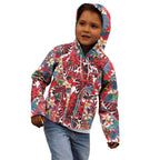 Dolphins Kid Hoodie Tropical Hibiscus Floral Pattern With Red And White Accents