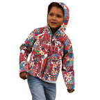 Dolphins Kid Hoodie Tropical Hibiscus Floral Pattern With Red And White Accents