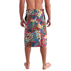 Dolphins Lavalava Tropical Hibiscus Floral Pattern With Red And White Accents