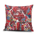 Dolphins Pillow Cover Tropical Hibiscus Floral Pattern With Red And White Accents