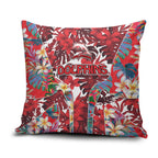 Dolphins Pillow Cover Tropical Hibiscus Floral Pattern With Red And White Accents