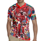 Dolphins Rugby Jersey Tropical Hibiscus Floral Pattern With Red And White Accents