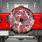 Dolphins Spare Tire Cover Tropical Hibiscus Floral Pattern With Red And White Accents