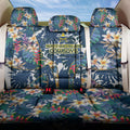 North Queensland Cowboys Back Car Seat Cover Tropical Hibiscus Floral Pattern With Blue And Yellow Accents