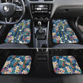 North Queensland Cowboys Car Mats Tropical Hibiscus Floral Pattern With Blue And Yellow Accents