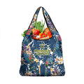 North Queensland Cowboys Grocery Bag Tropical Hibiscus Floral Pattern With Blue And Yellow Accents