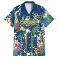 North Queensland Cowboys Hawaiian Shirt Tropical Hibiscus Floral Pattern With Blue And Yellow Accents