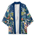North Queensland Cowboys Kimono Tropical Hibiscus Floral Pattern With Blue And Yellow Accents