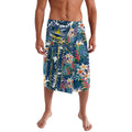 North Queensland Cowboys Lavalava Tropical Hibiscus Floral Pattern With Blue And Yellow Accents