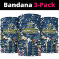 North Queensland Cowboys Neck Gaiter Tropical Hibiscus Floral Pattern With Blue And Yellow Accents