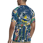 North Queensland Cowboys Rugby Jersey Tropical Hibiscus Floral Pattern With Blue And Yellow Accents