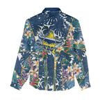 North Queensland Cowboys Women Casual Shirt Tropical Hibiscus Floral Pattern With Blue And Yellow Accents