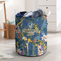 Parramatta Eels Laundry Basket Tropical Hibiscus Floral Pattern With Blue And Yellow Accents