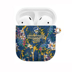 Parramatta Eels AirPods Case Tropical Hibiscus Floral Pattern With Blue And Yellow Accents