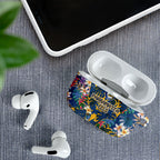 Parramatta Eels AirPods Case Tropical Hibiscus Floral Pattern With Blue And Yellow Accents