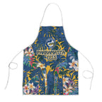 Parramatta Eels Apron Tropical Hibiscus Floral Pattern With Blue And Yellow Accents