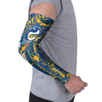 Parramatta Eels Arm Sleeves Tropical Hibiscus Floral Pattern With Blue And Yellow Accents