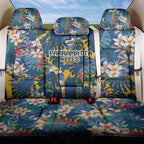 Parramatta Eels Back Car Seat Cover Tropical Hibiscus Floral Pattern With Blue And Yellow Accents