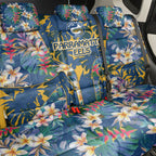 Parramatta Eels Back Car Seat Cover Tropical Hibiscus Floral Pattern With Blue And Yellow Accents