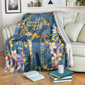 Parramatta Eels Blanket Tropical Hibiscus Floral Pattern With Blue And Yellow Accents