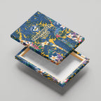 Parramatta Eels Canvas Wall Art Tropical Hibiscus Floral Pattern With Blue And Yellow Accents