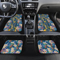 Parramatta Eels Car Mats Tropical Hibiscus Floral Pattern With Blue And Yellow Accents